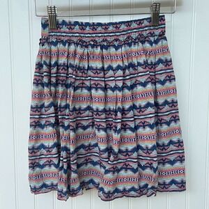 Lorimer NYC Aztec Coloful Patterned Stripe Skirt Rainbow Pastel‎ Mini Women's XS